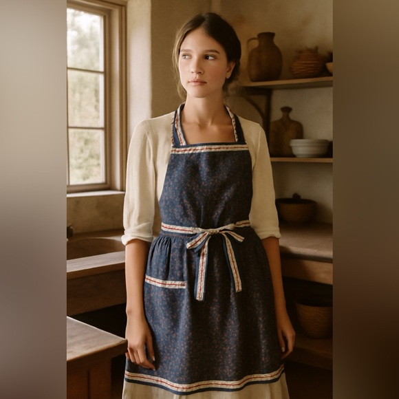 Vintage Gunne Sax Style Cottagecore Apron House Dress - Made in Canada - Picture 1 of 9